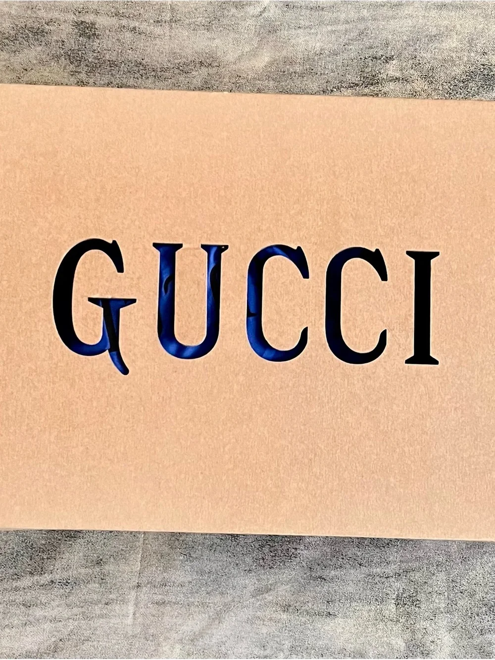 Gucci Blue GG Logo Cap with Black Leather Patch